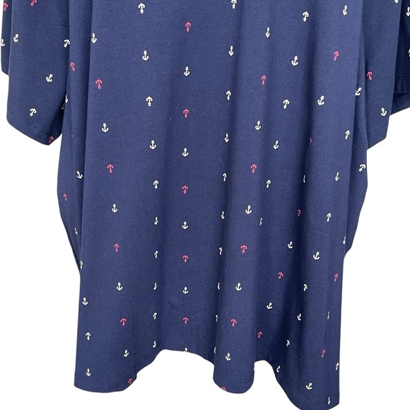 Catherines Suprema Collection V-neck Tee Women’s Plus Size 3X Anchor Nautical - Picture 6 of 8